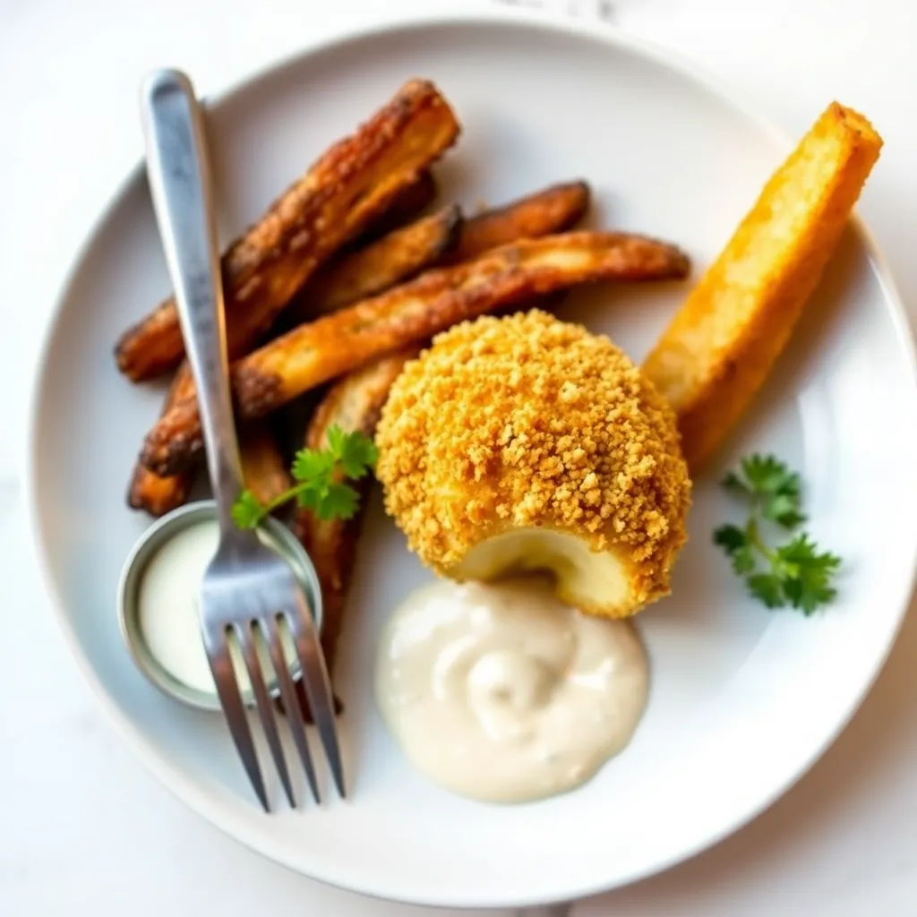 Recept - Vyprážaný syr v panko strúhanke, steakové hranolky, domáca tatárska omáčka