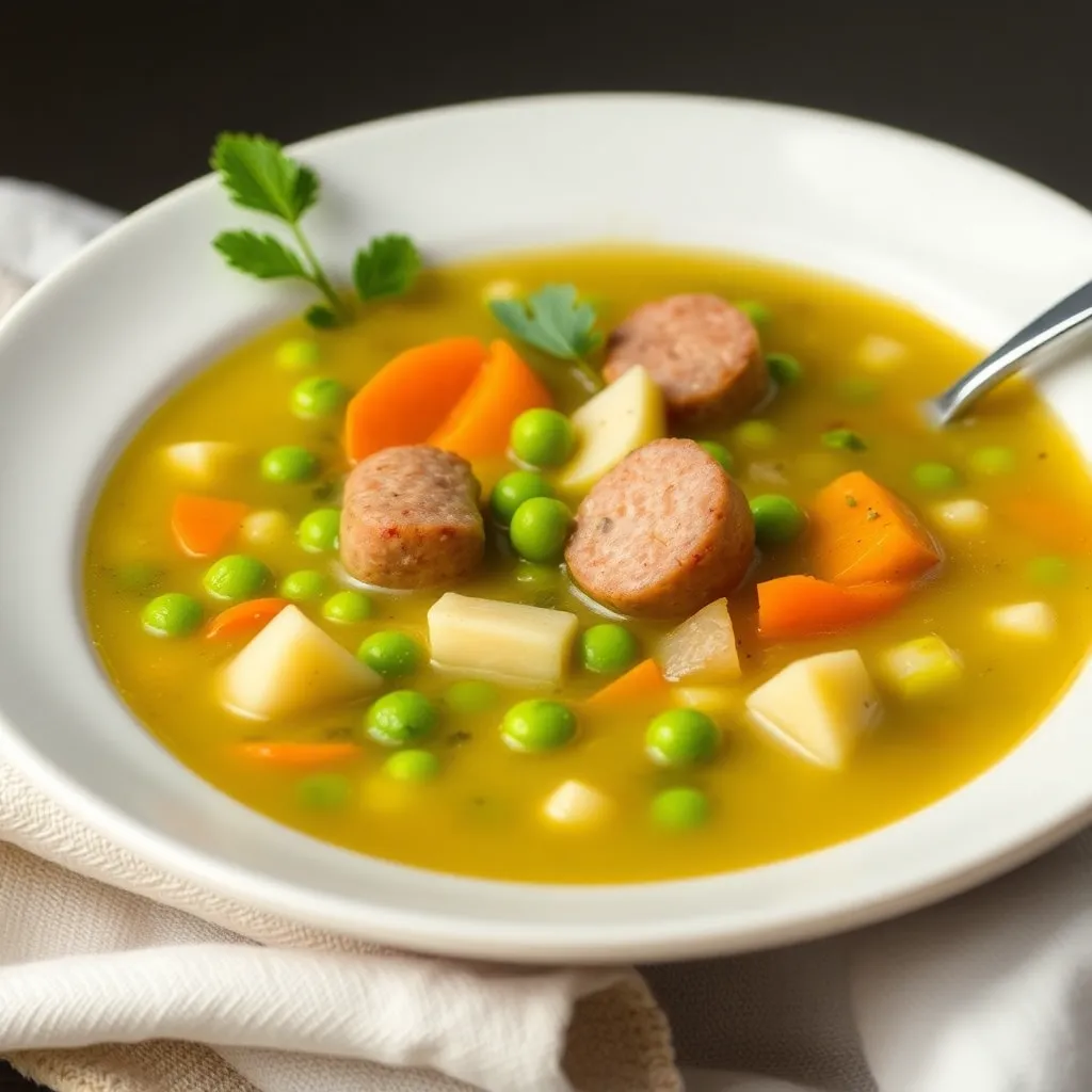 Recept - Hrachová s klobáskou