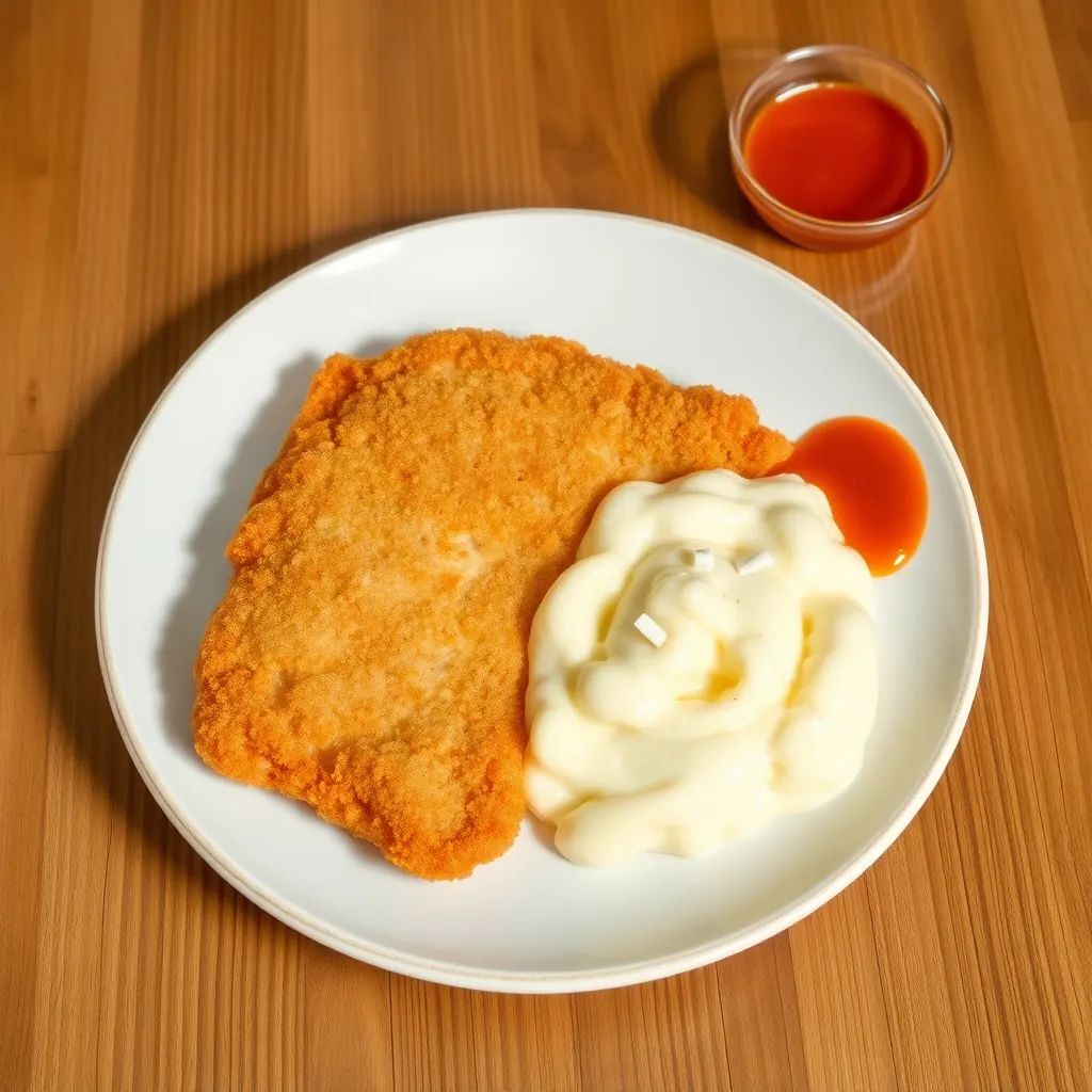 Recept - Kurací rezeň so zemiakovou kašou a sweet chilli omáčkou