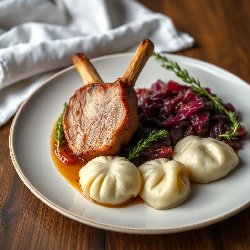 Recept - Do mäkka pečená br. krkovička podávaná s karamel. červenou kapustou s domácou parenou knedľou