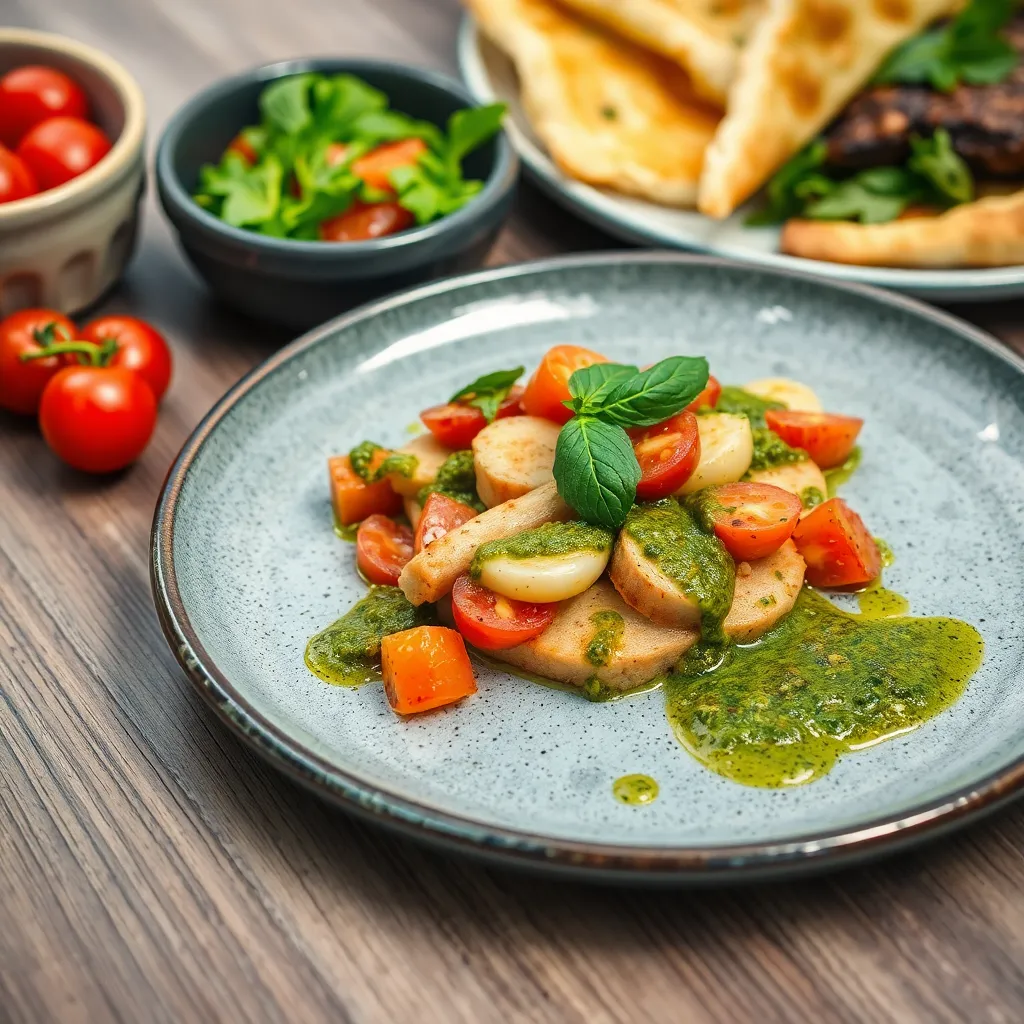 Recept - Kurací rezeň plnený pestom a sušenými rajčinami so zemiakovou kašou a šalátom