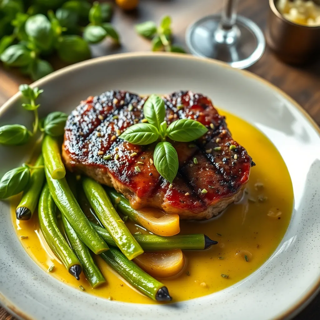 Recept - Bravčový steak na zelených fazuľkách s pečenými zemiakmi