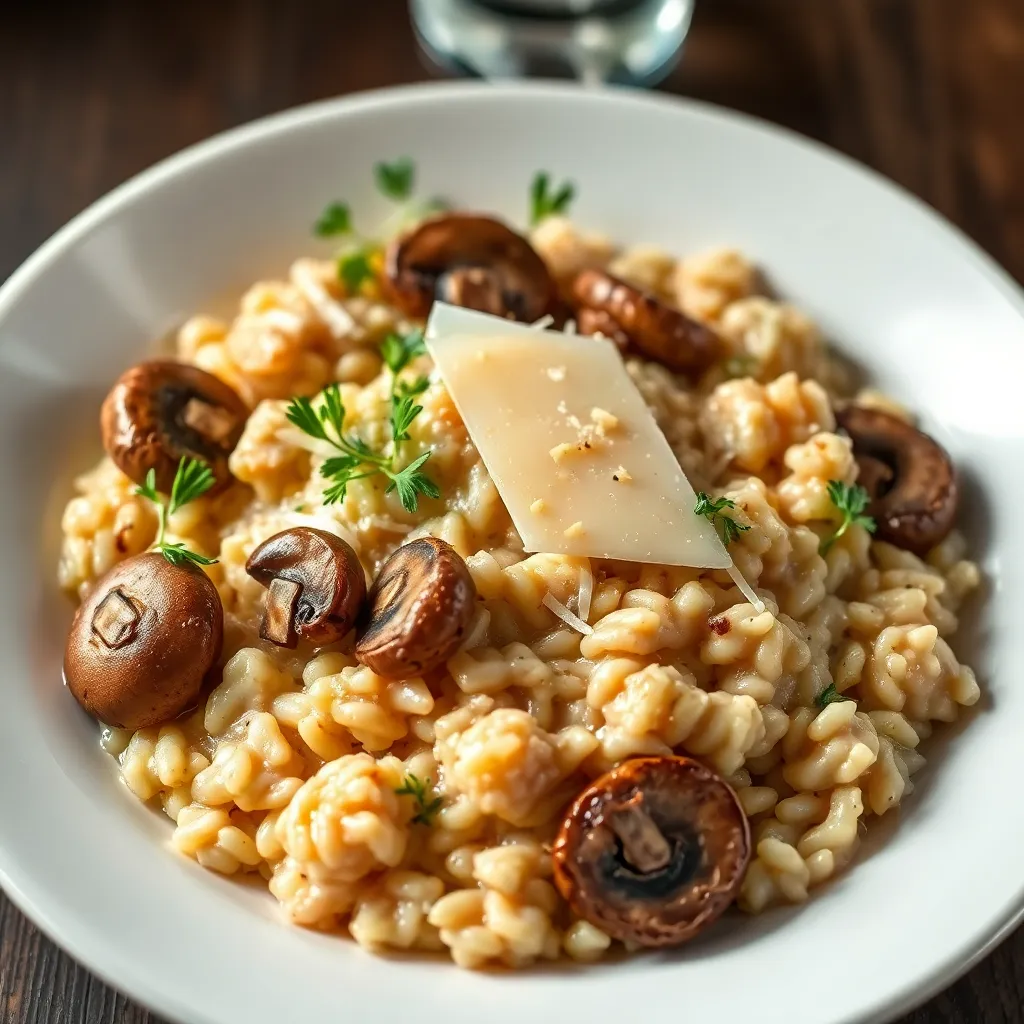 Recept - Krémové hubové rizoto s kuracím mäsom a parmezánom