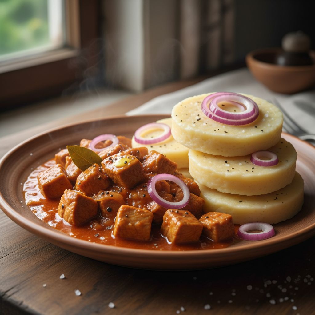 Recept - Maďarský guláš z br mäska s domácou parenou knedľou, červená cibuľka