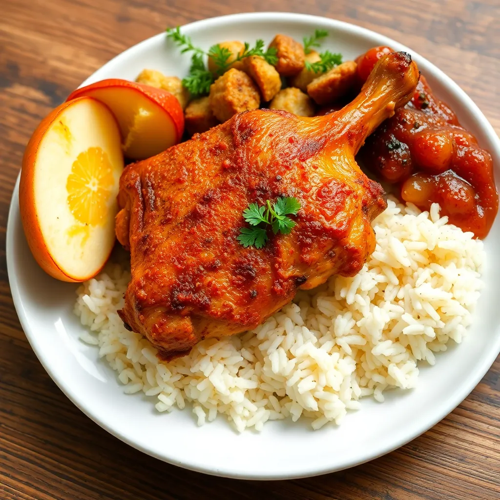 Recept - Pečené chrumkavé kuracie stehno s jazmínovou ryžou, domácou plnkou a kompótom
