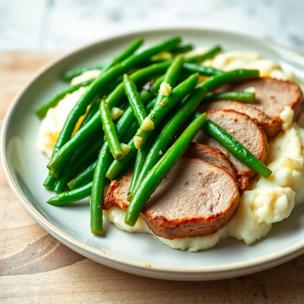 Recept - Bravčová panenka na zelených fazuľkách, šťúchané zemiaky