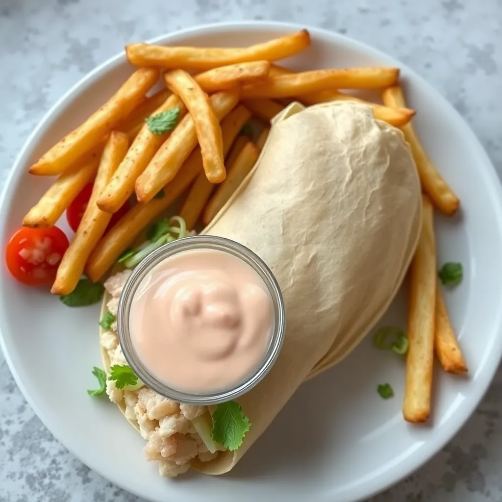 Recept - Cézar wrap s kuracím mäsom, hranolky, domáca tatarská omáčka