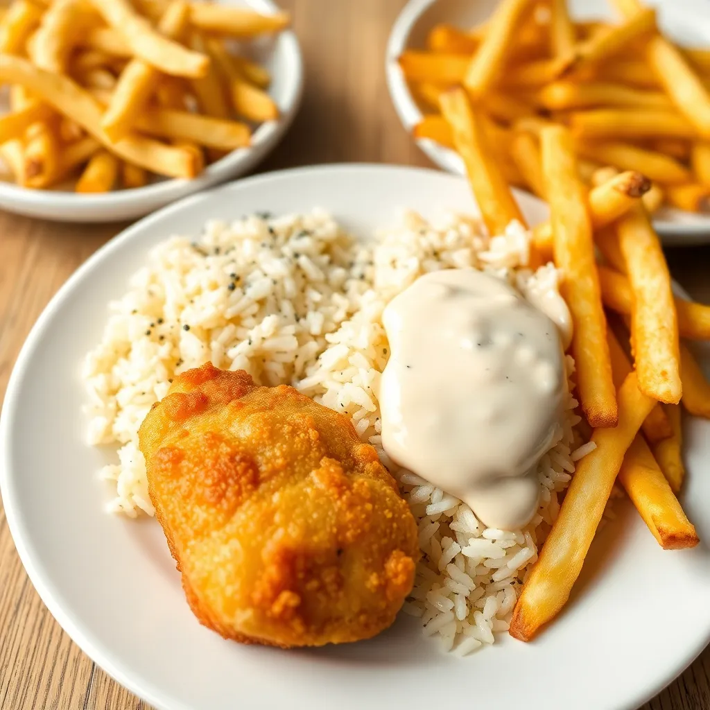 Recept - Vyprážaný Cordon Bleu (Pražská šunka, syr) podávaný s ½ jazmínová ryža, ½ hranolky, domácou T.O.