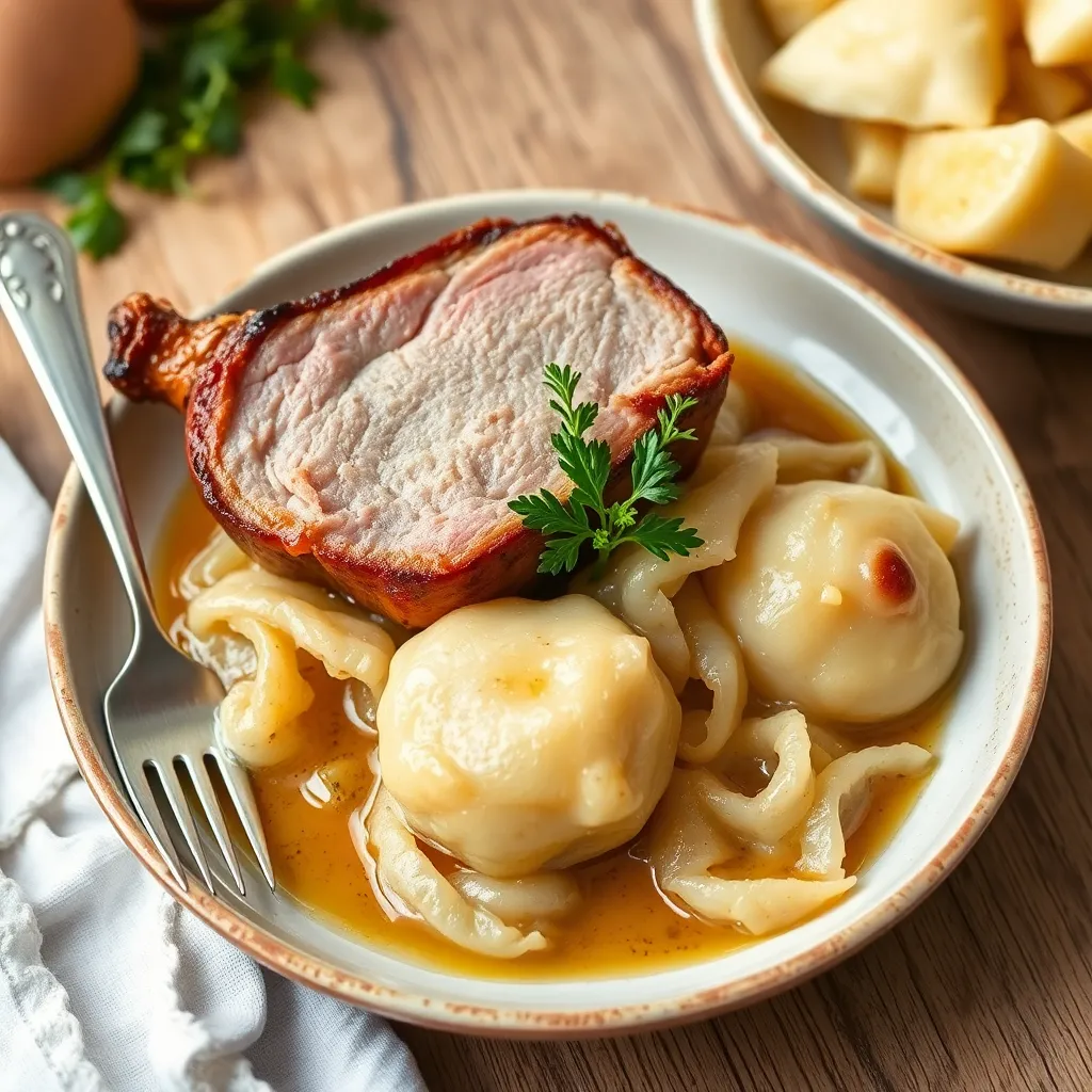 Recept - Pečená krkovička, s kyslá kapusta, knedľa 130g/150g