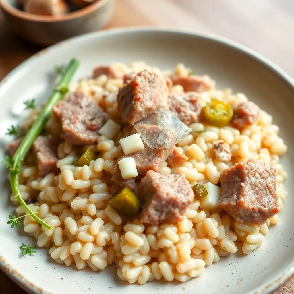 Recept - Bravčové rizoto, so syrom, kyslé uhorky 350g