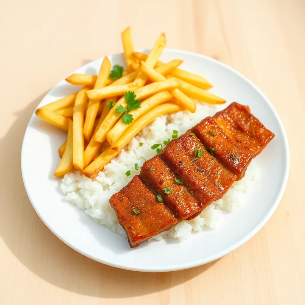 Recept - Bravčová pochúťka, s ½ ryža ½ hranolky 130g/150g