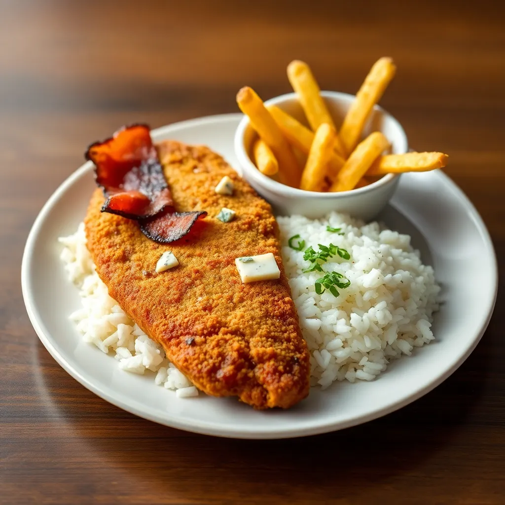 Recept - 400(1,3, 8 ) Menu 3 Kuracíplátoksoslaninkoua enčianom, ½ ryža, ½ hranolky 8,10€ 150