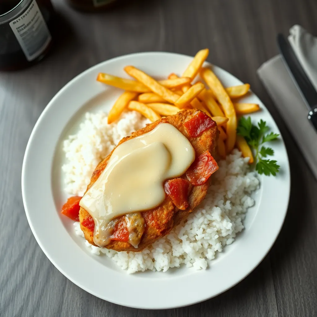 Recept - Kurací plátok so slaninkou a eidamom s ryžou a hranolkami