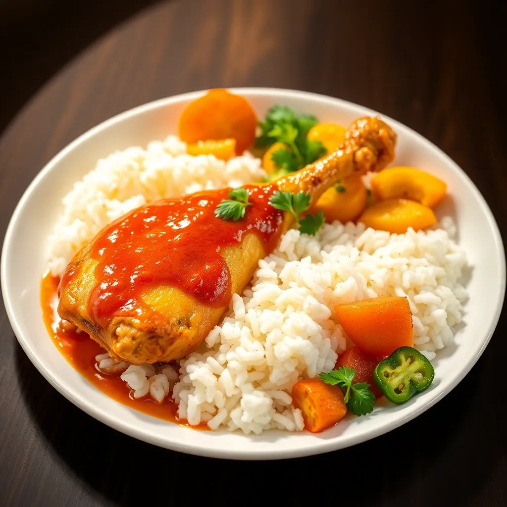 Recept - Pečené kuracie stehno s pikantnou omáčkou a ryžou