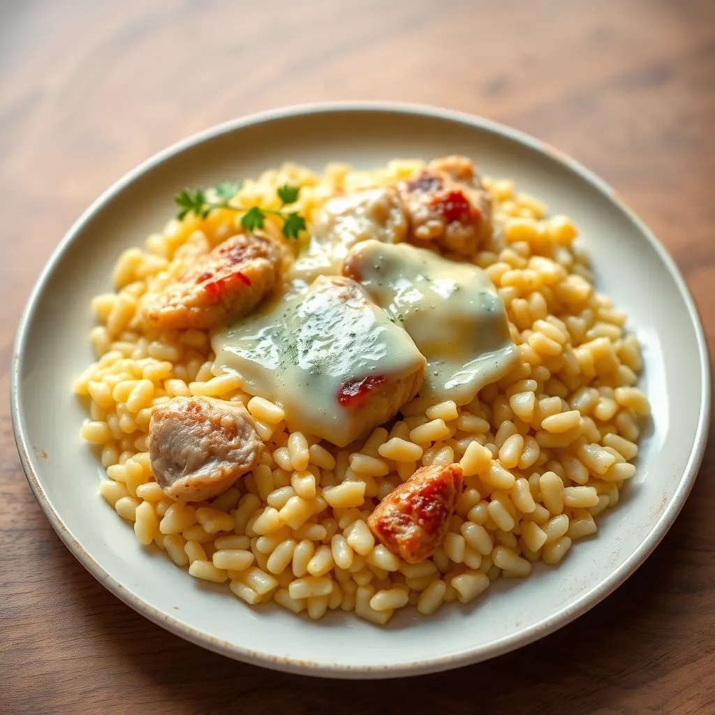 Recept - Tarhoňové rizoto s kuracím mäsom a syrom