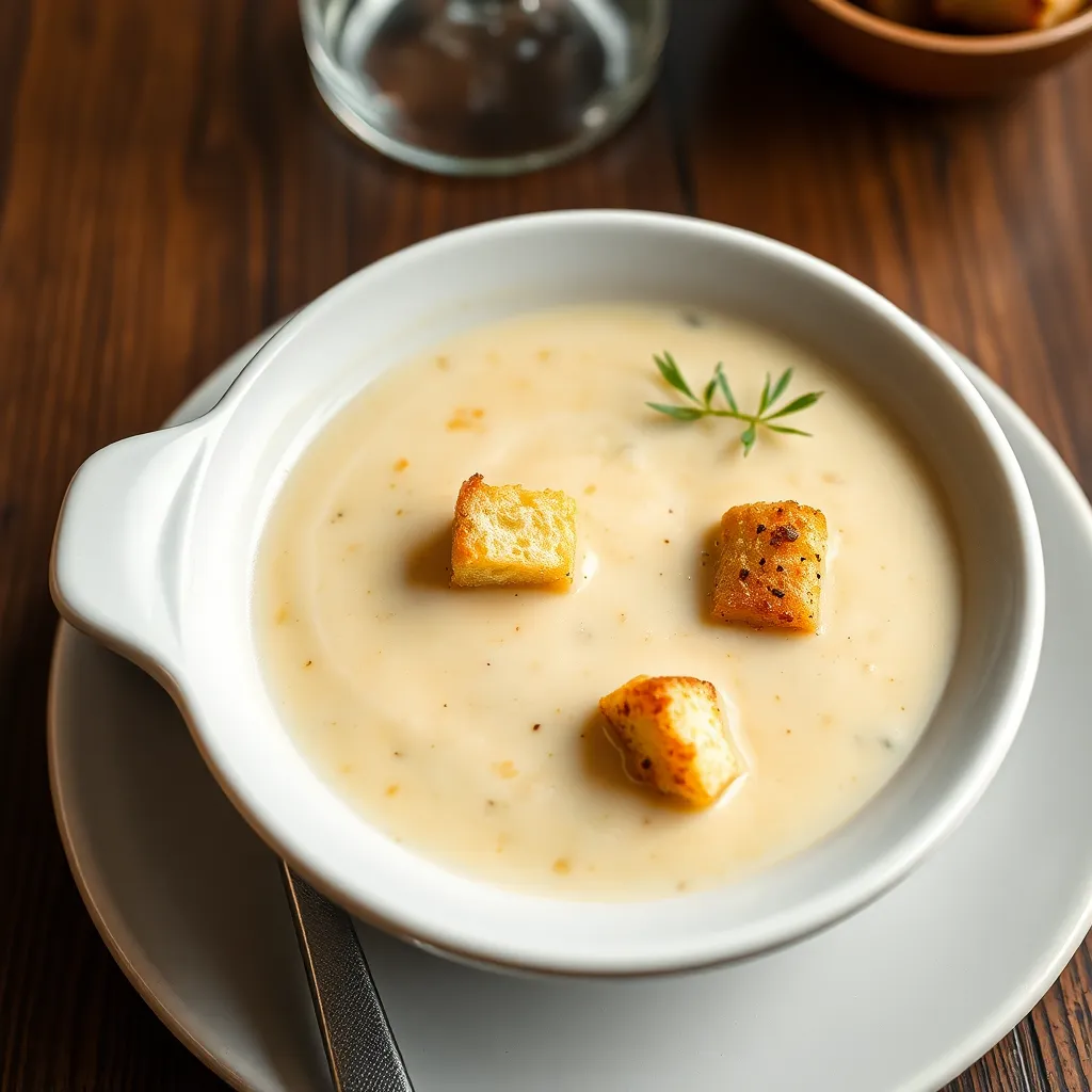 Recept - Cesnaková krémová s krutónmi