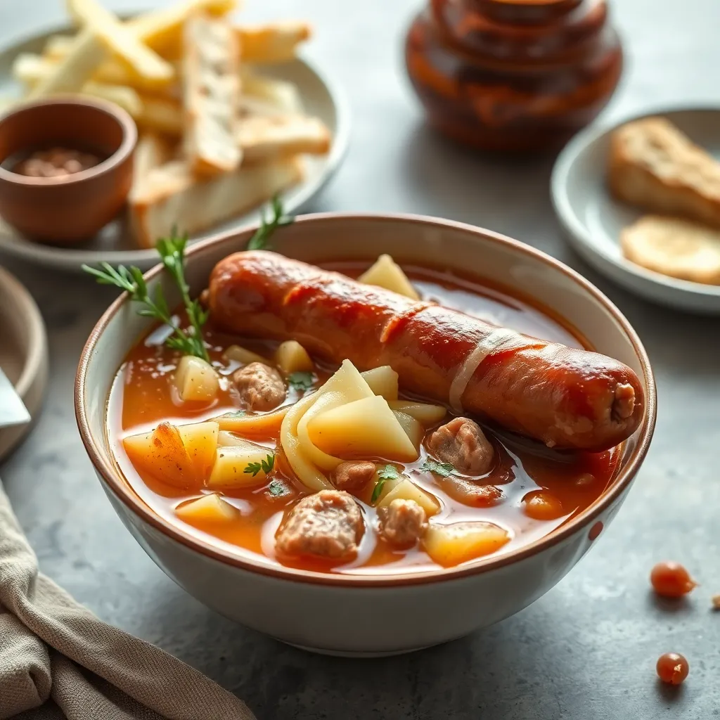 Recept - Kelová polievka s párkom