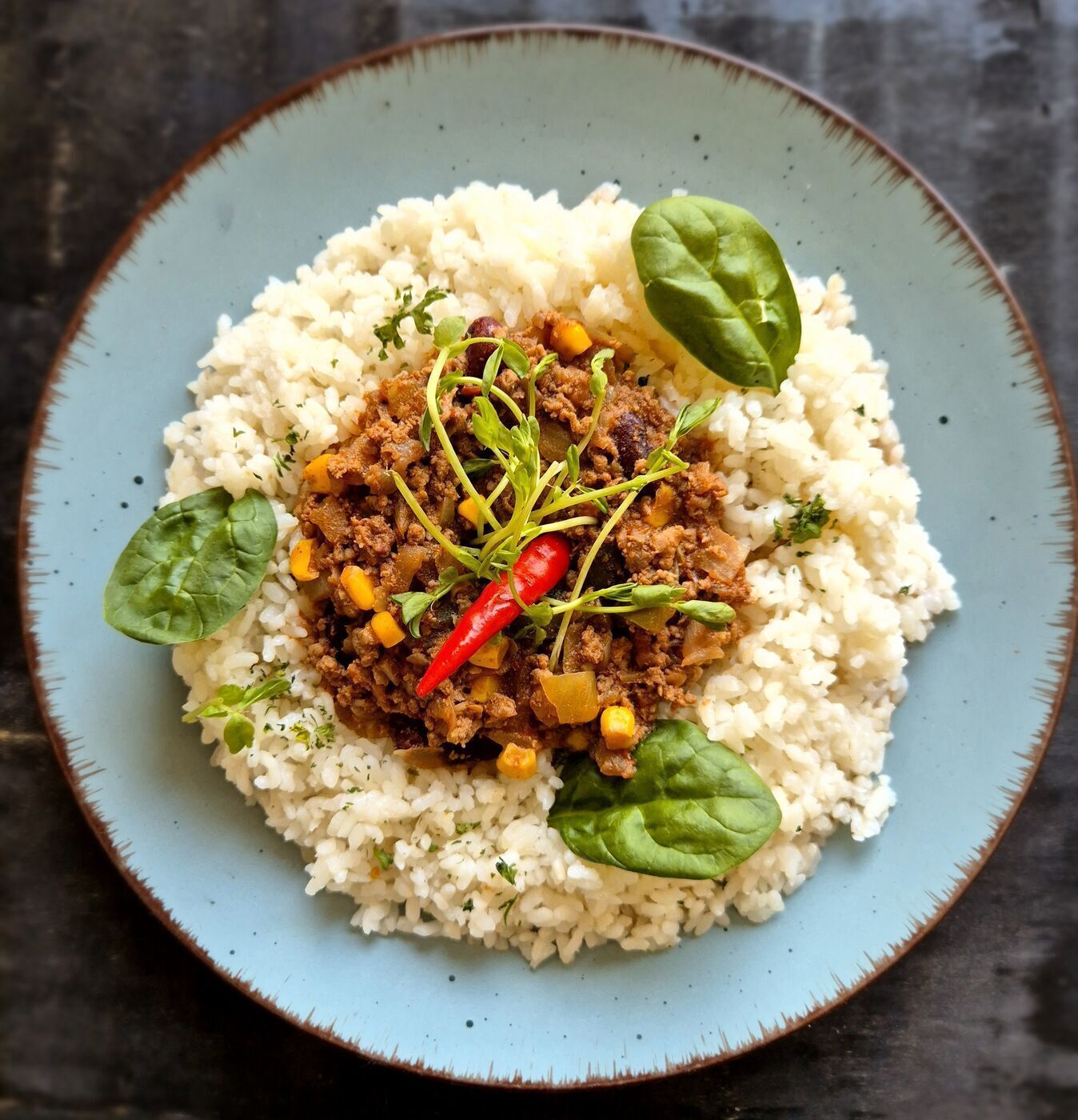Mexické chilli con carne, ryža