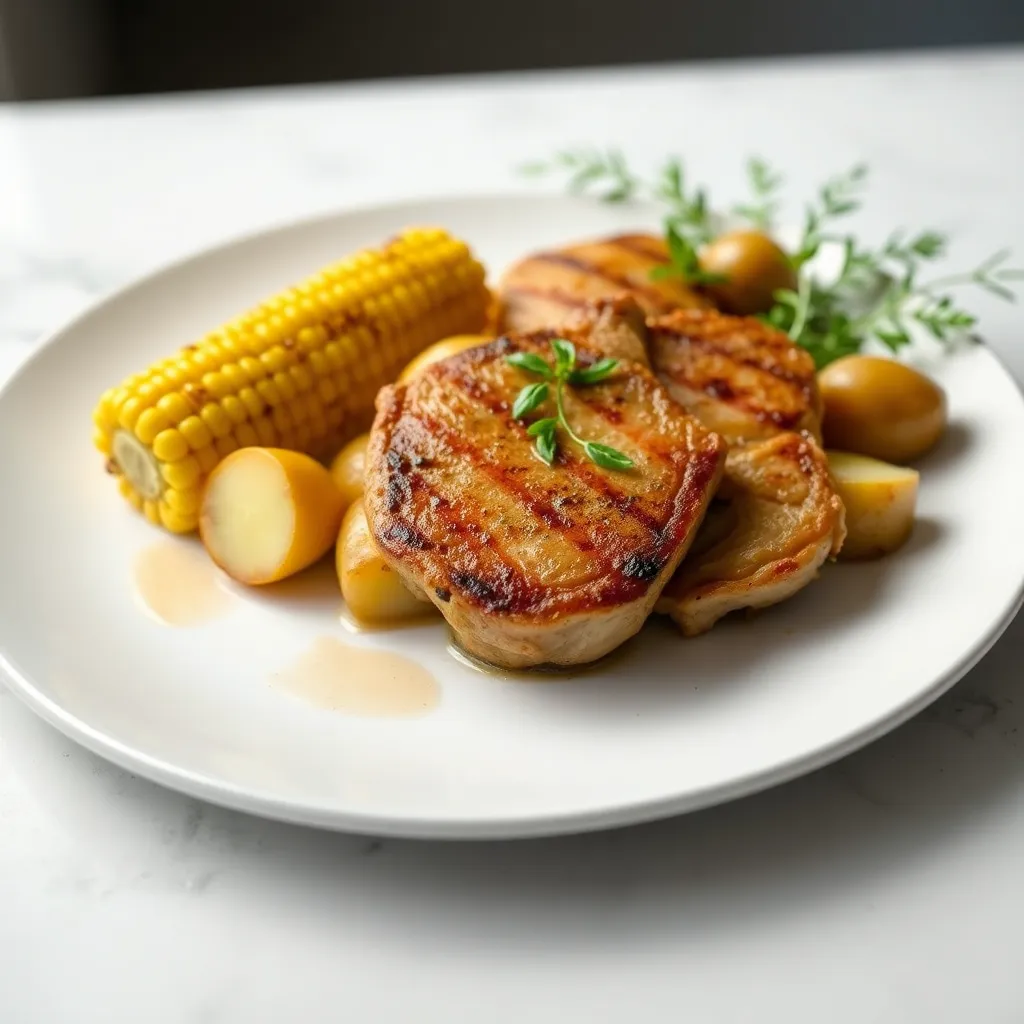 Recept - Bravčové kotlety s opekanými zemiačikmi a grilovaný kukuričný klas