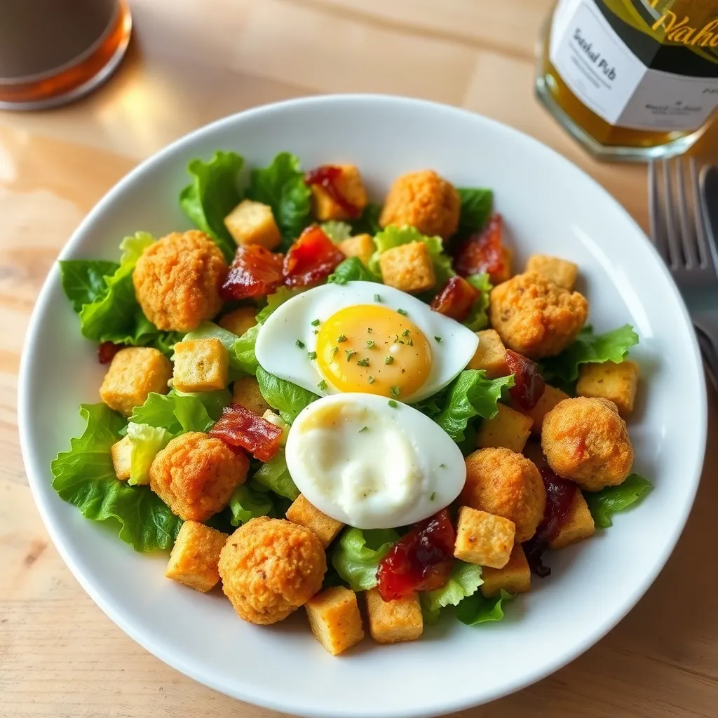 Recept - Cézar šalát s kuracími nugetkami, vajíčkom a slaninkou