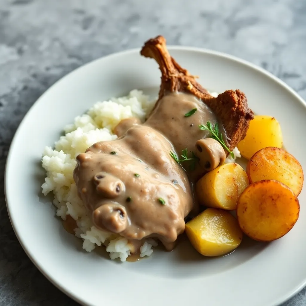 Recept - Do mäkka vypečená bravčová krkovička, dubáková omáčka, ½ jazmínová ryža, ½ opekané zemiačiky
