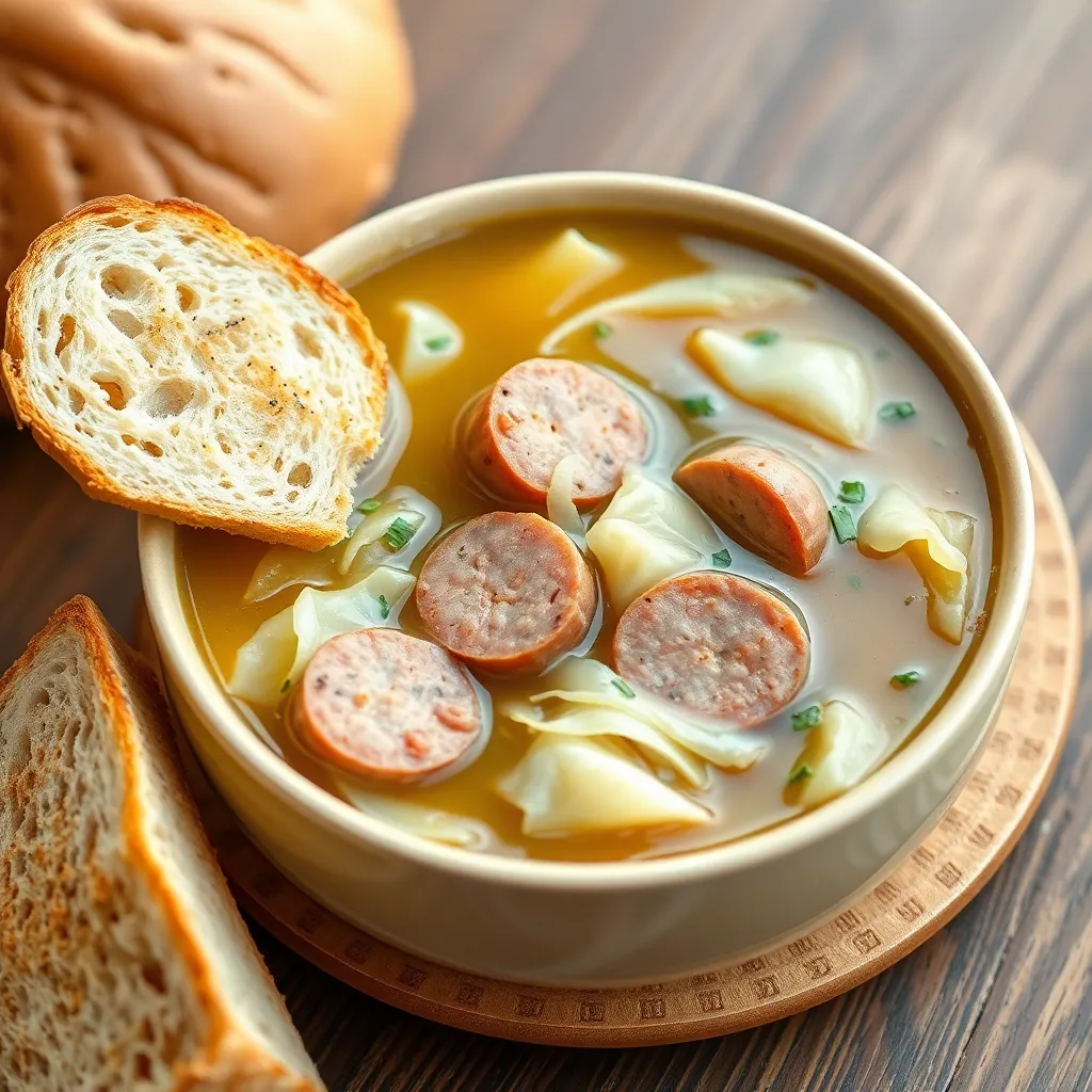 Recept - Kelová s párkami, pečivo