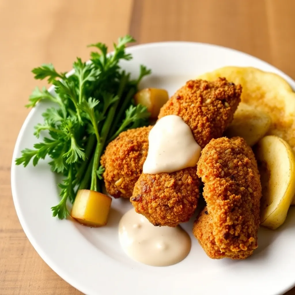 KFC kuracie stripsy s opekanými zemiakmi a domácim Valhalla dressingom