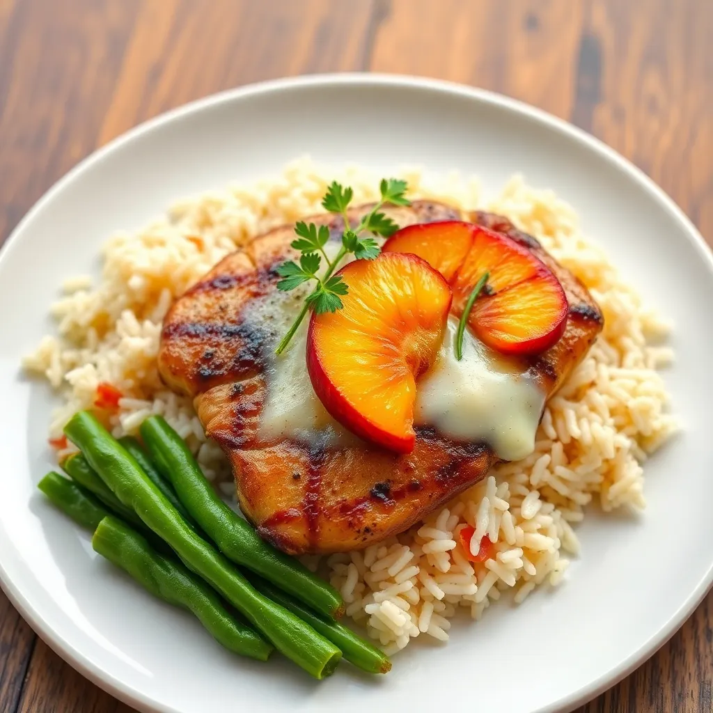Recept - Kurací steak so zapečenou Pražskou šunkou, broskyňou a syrom, jazmínová ryža