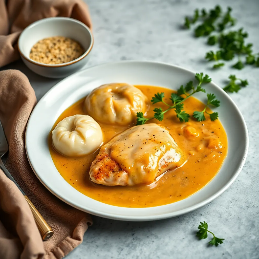 Recept - Paprikáš na smotane z kuracích pŕs s domácimi haluškami