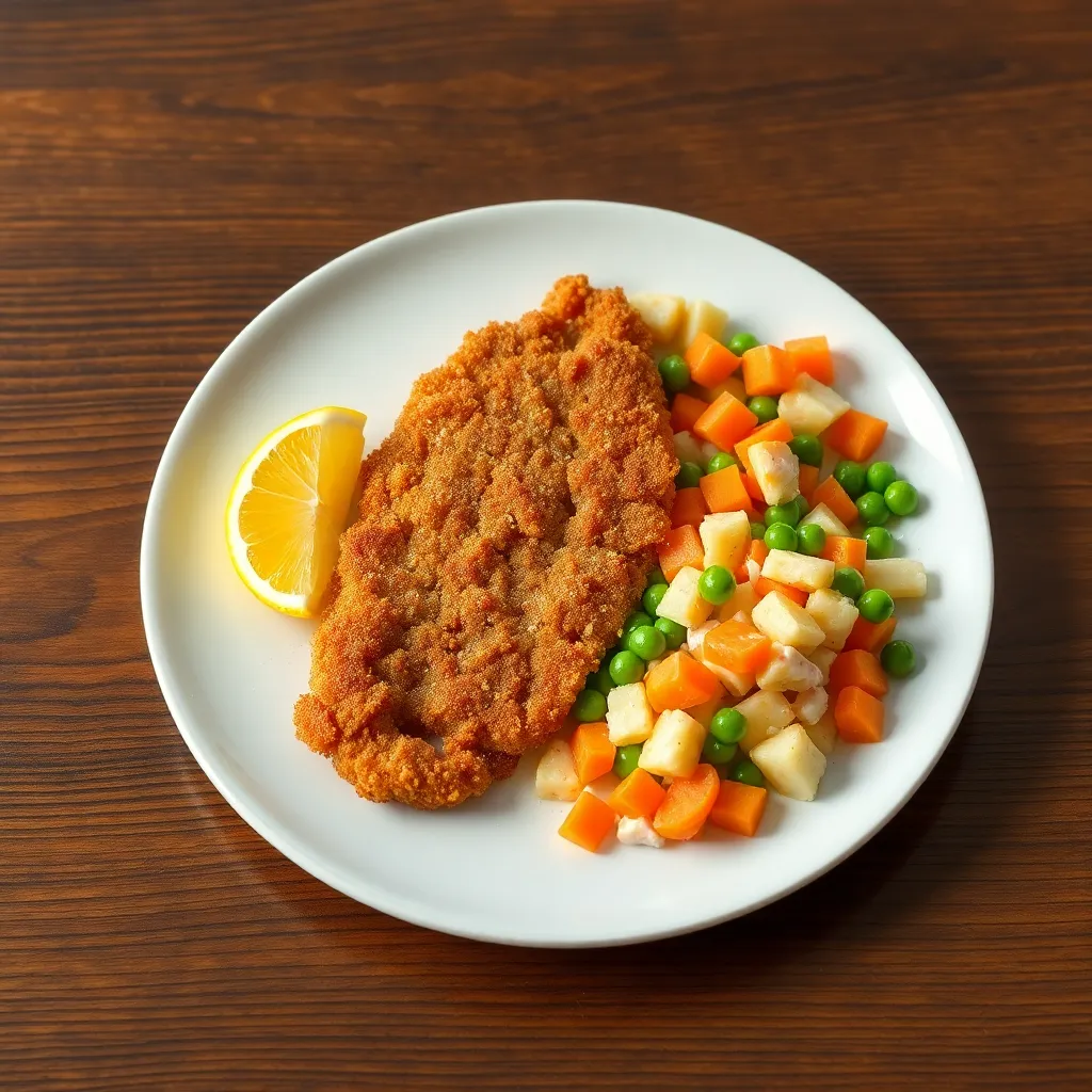 Pravý bravčový Wienerschnitzel s citrónom a sviežim viedenským šalátom