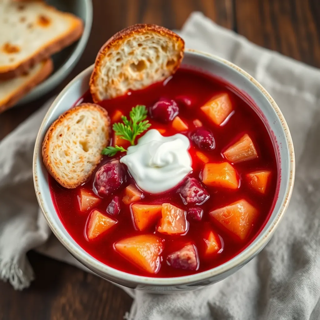 Recept - Domáci boršč so zeleninou a chlebom
