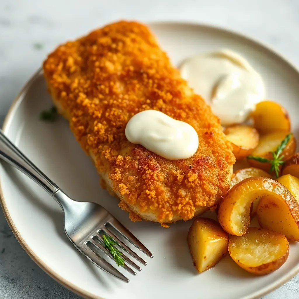 Recept - Vyprážaný syr plnený Pražskou šunkou s opekanými zemiačikmi, T.O. Hellman´s
