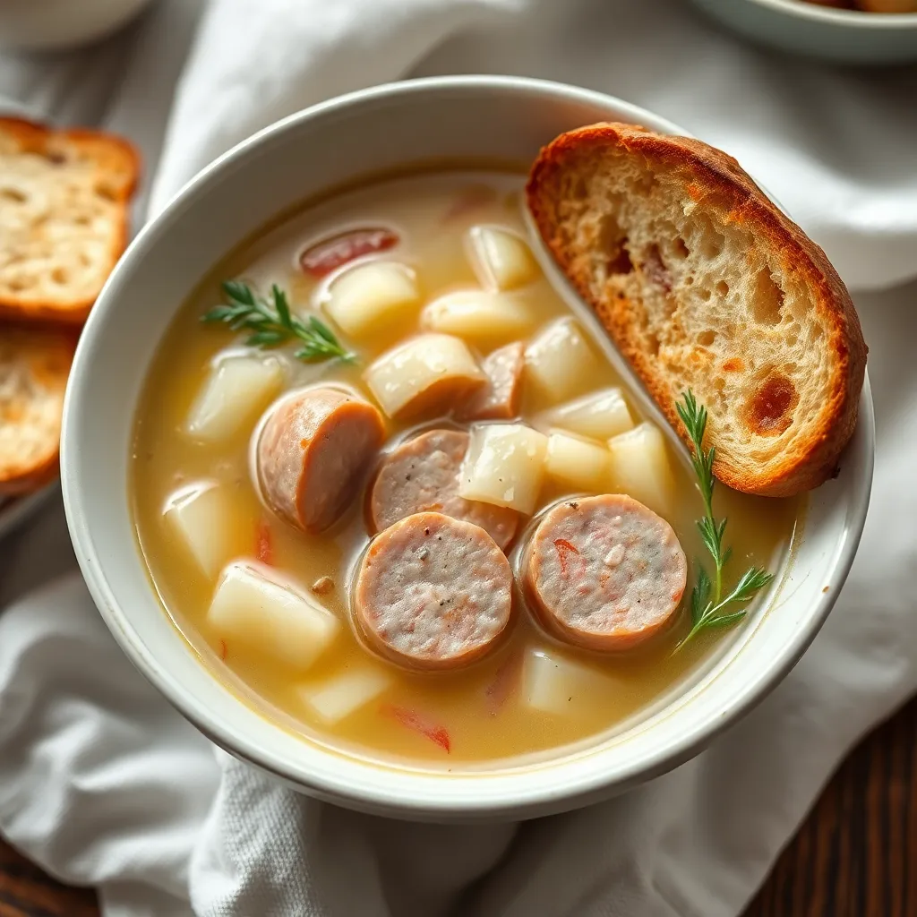 Recept - Domáca zemiaková kyslá s klobáskou