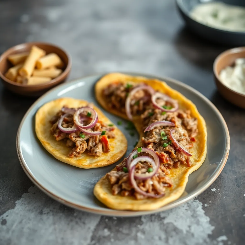 Recept - Zemiakové lokše plnené trhaným kačacím mäsom a karamelizovanou červenou kapustou