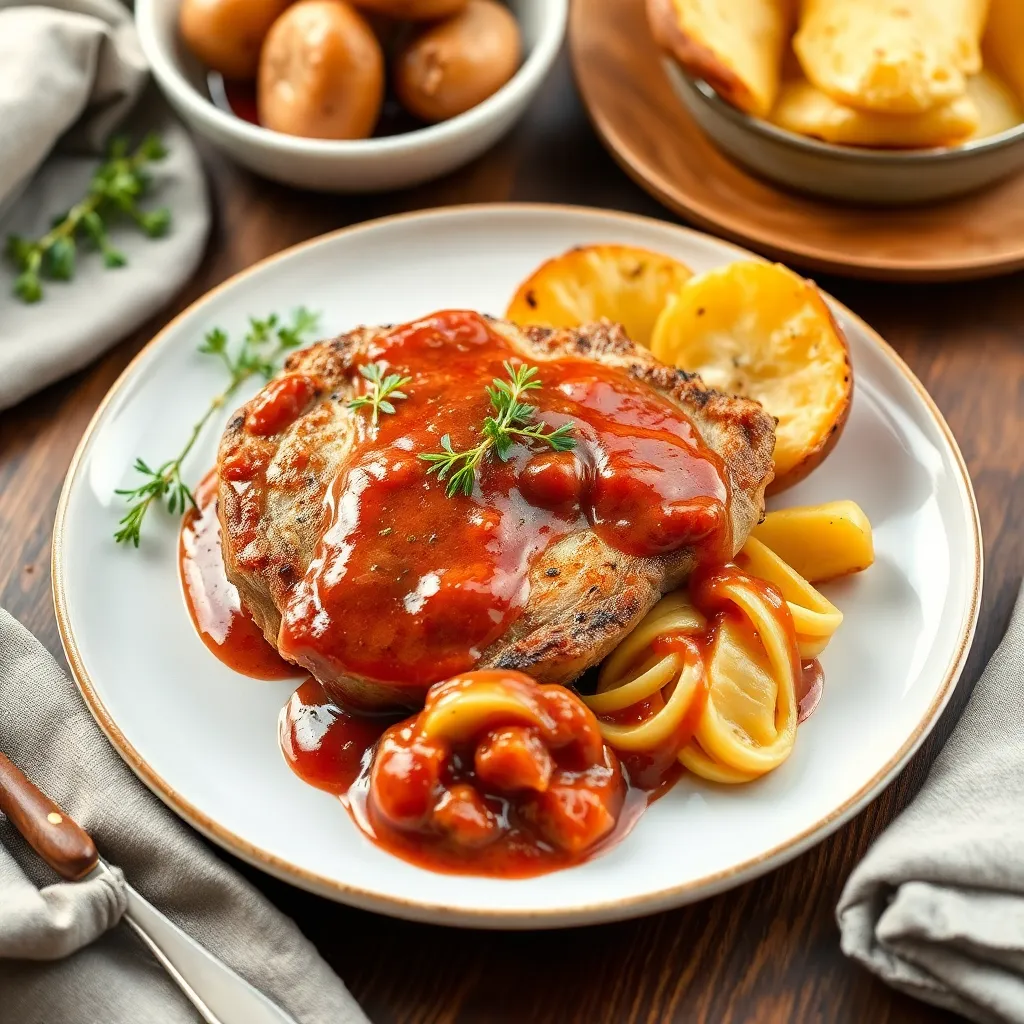 Recept - Bravčová kotleta so zemiakmi v šupke a bryndzovou omáčkou