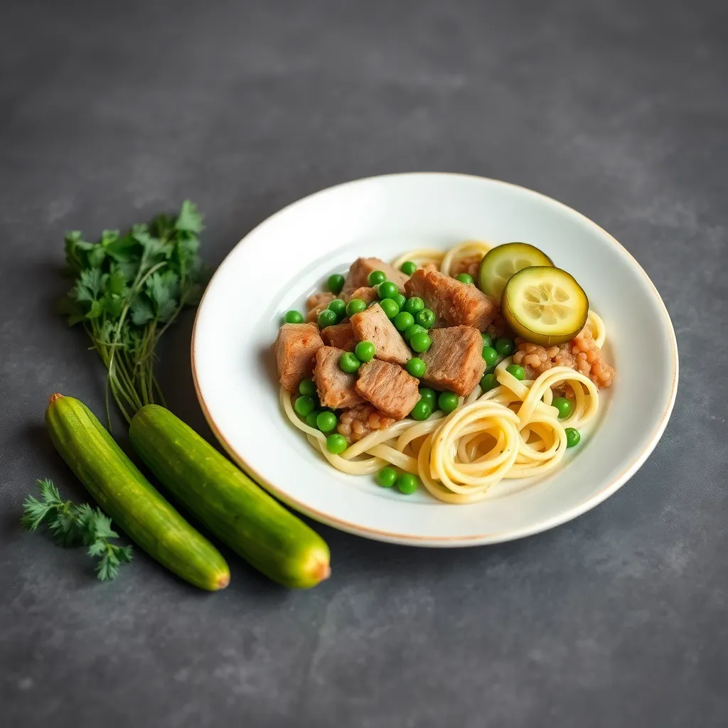 Recept - Bravčové na hrášku s tarhoňou a kyslou uhorkou