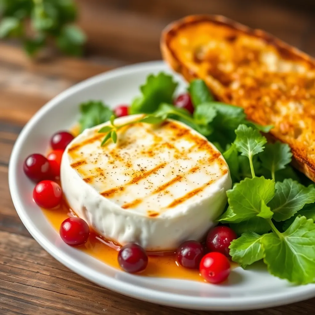 Recept - Grilovaný hermelín s čerstvým šalátom a brusnicami