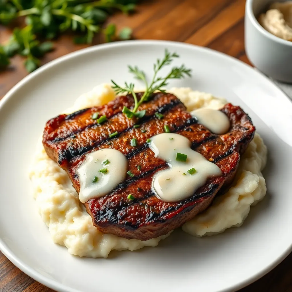 Recept - Krkovička z grilu so šťuchanými zemiakmi a cesnakovým dresingom