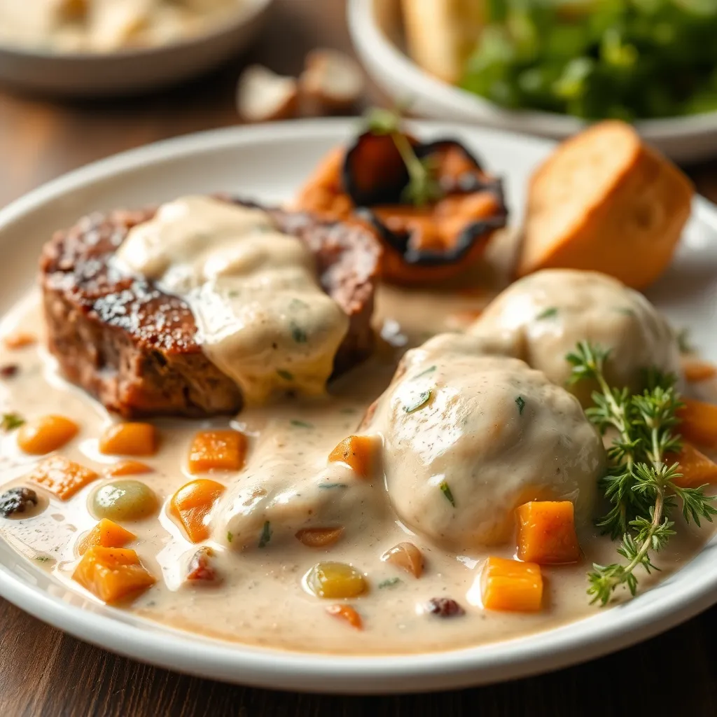 Recept - Sviečková na smotane, (z hov. orecha) s knedľou (1,3,7) 150/120g