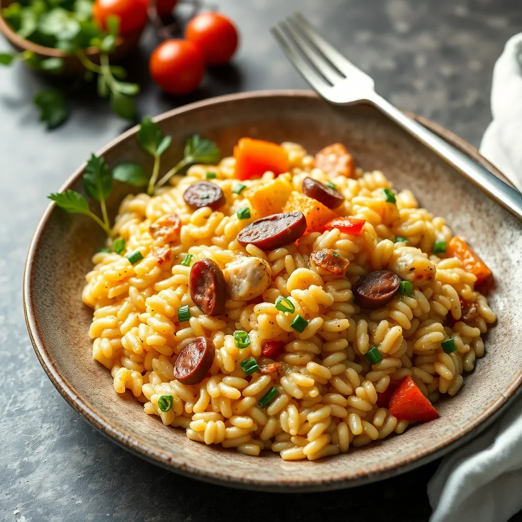 Zeleninové rizoto, s morčacím mäsom 250g