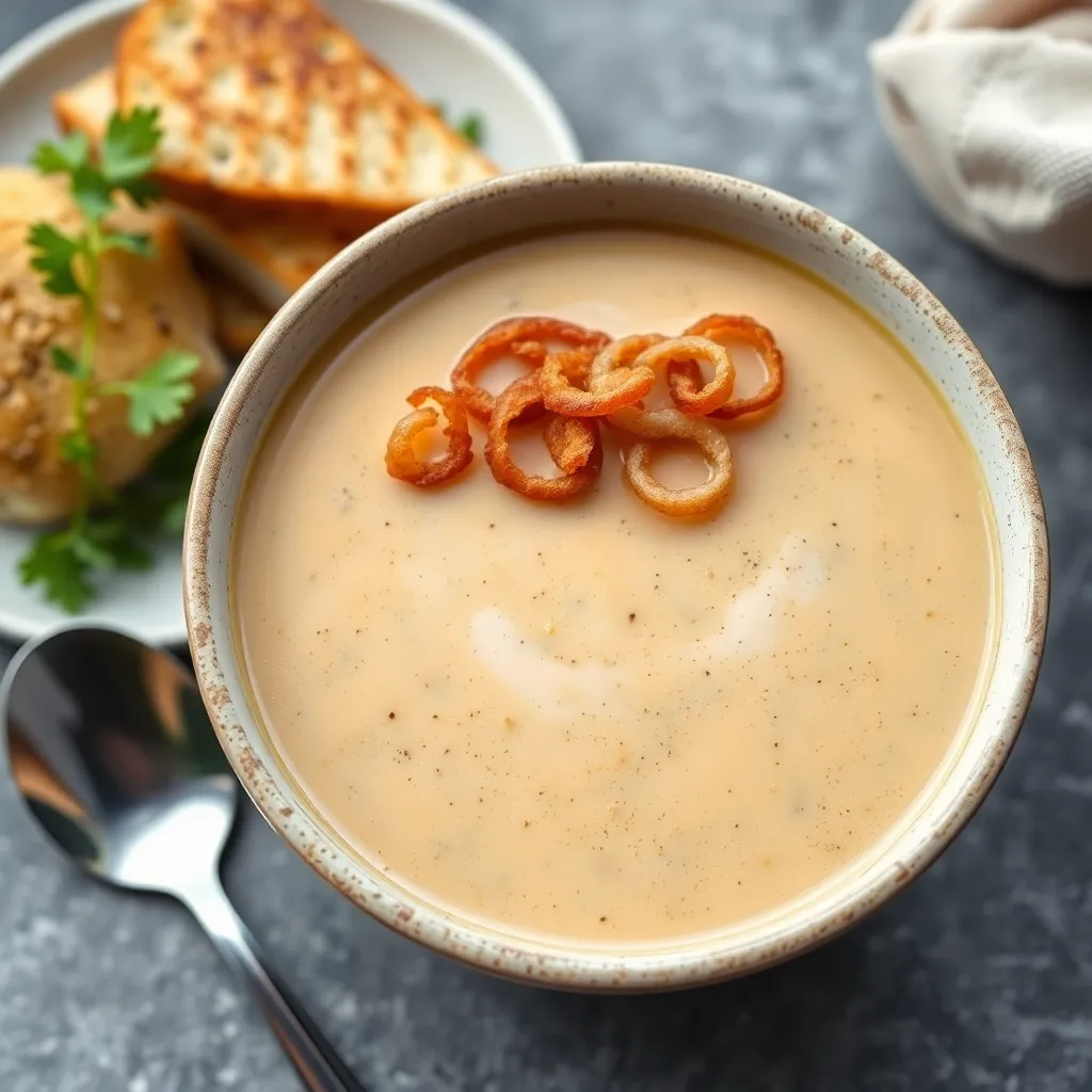 Recept - Zeleninový krém s osmaženou cibuľkou