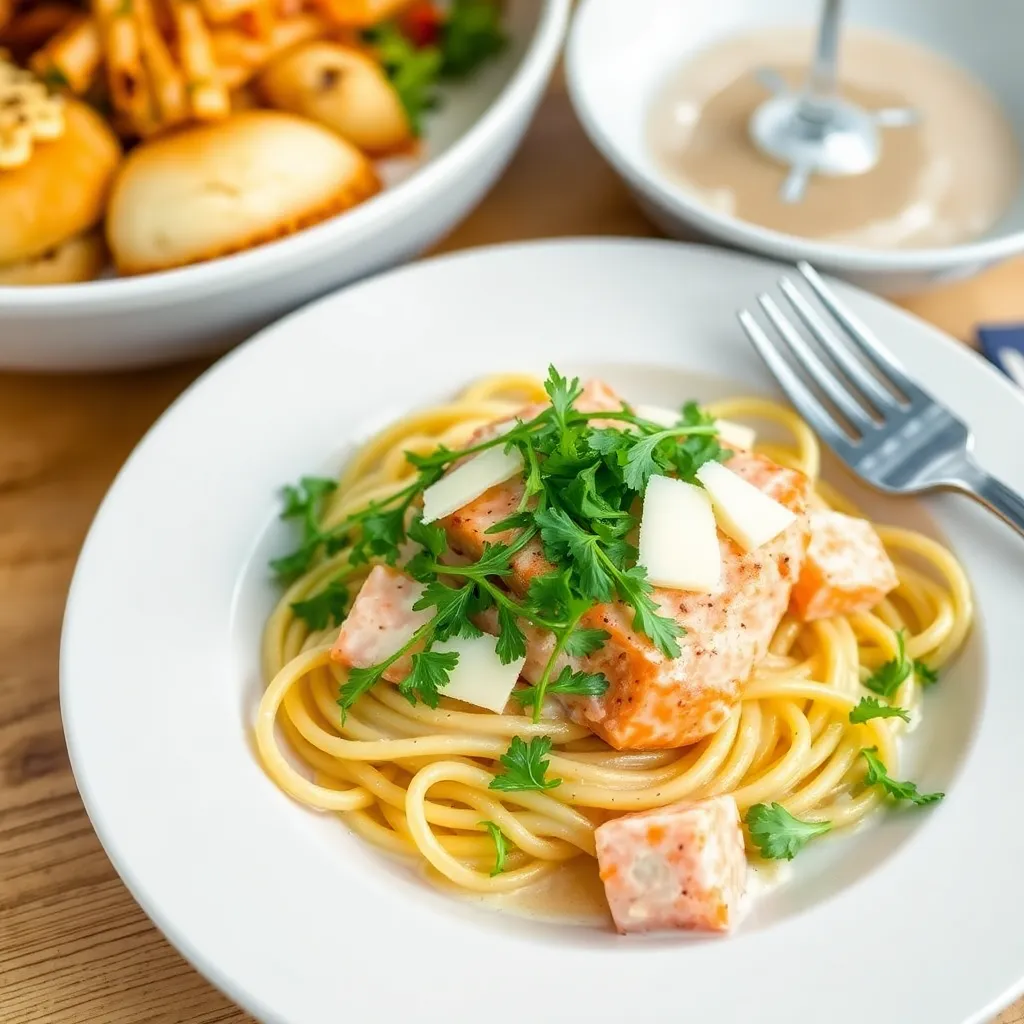 Recept - Cestoviny s lososom a smotanovou omáčkou s rukolou a parmezánom