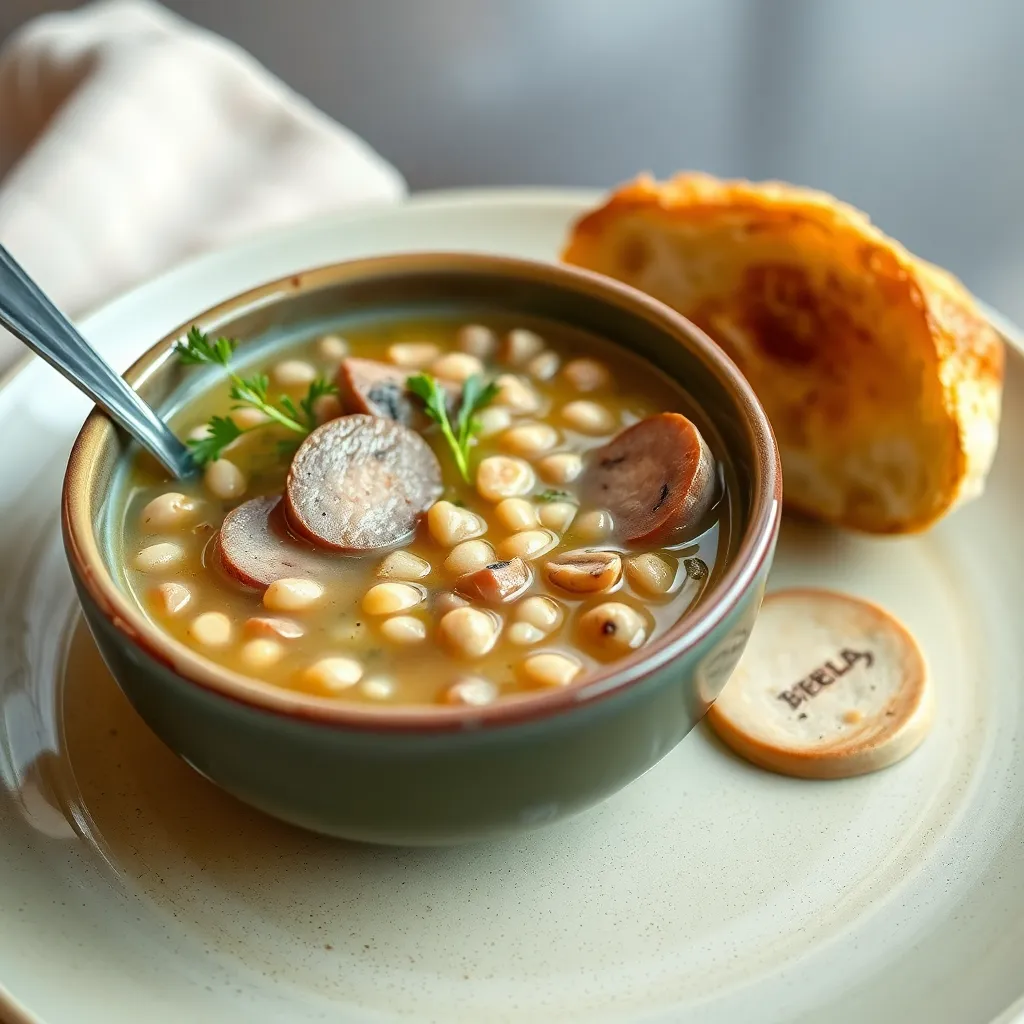Recept - Hrstková s klobásou a chlebom