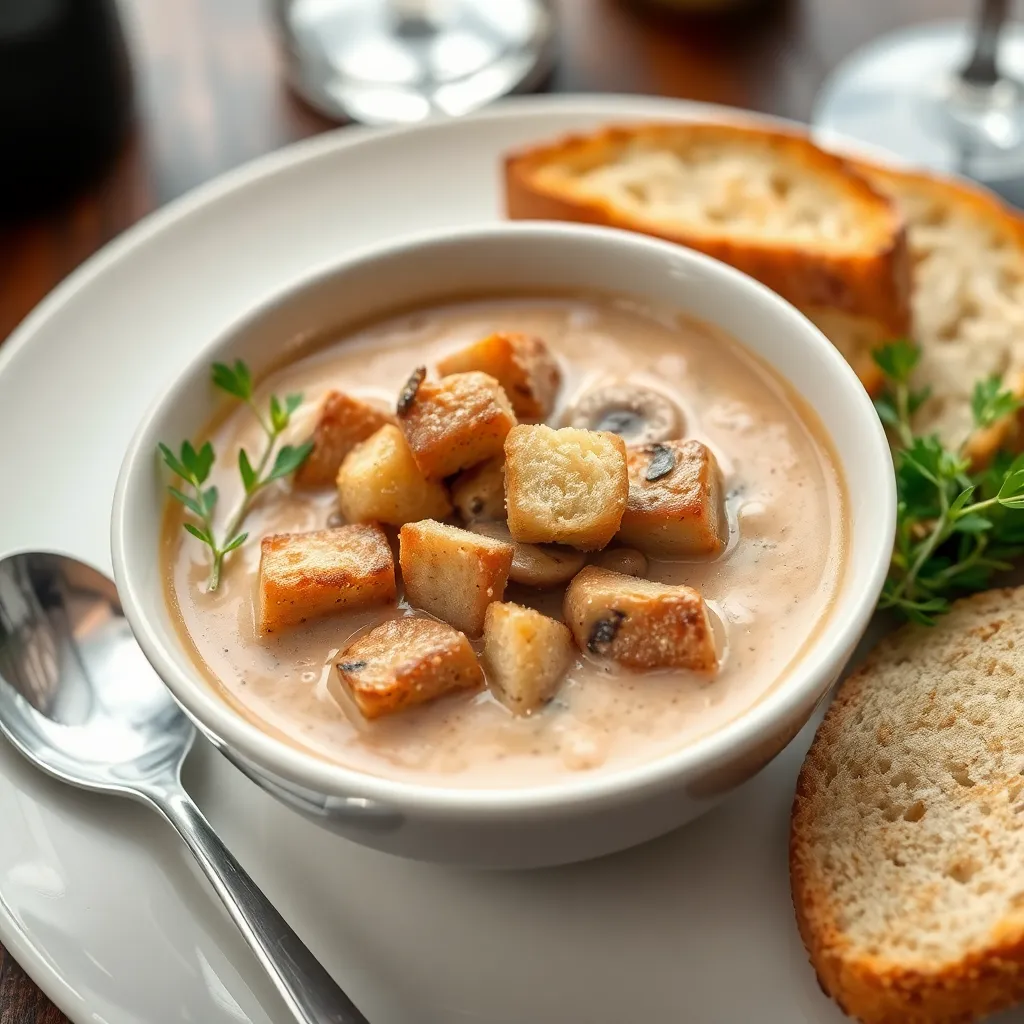 Recept - Hubový krém s domácimi krutónmi