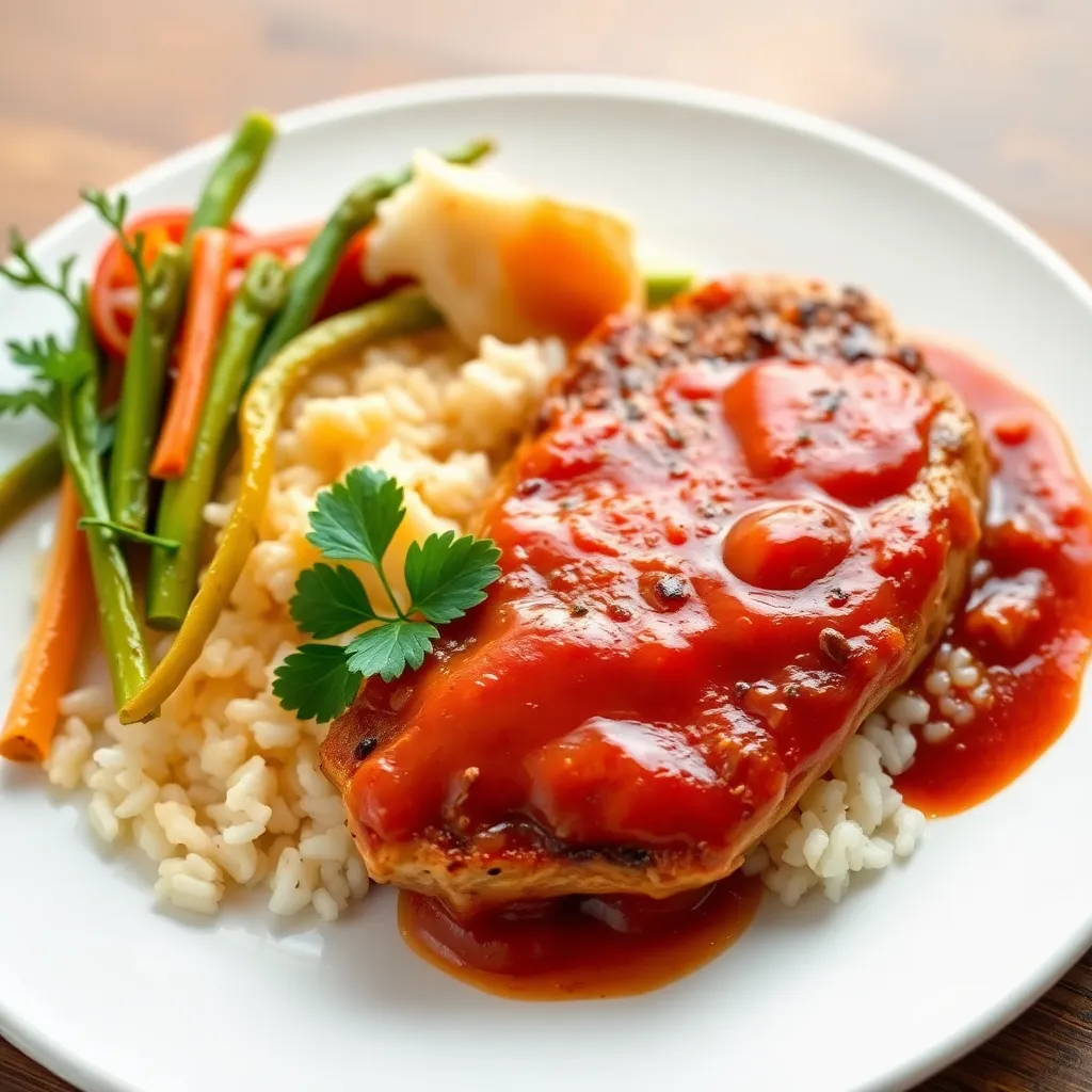 Recept - Kurací steak, pomodoro omáčka, ryža, obloha